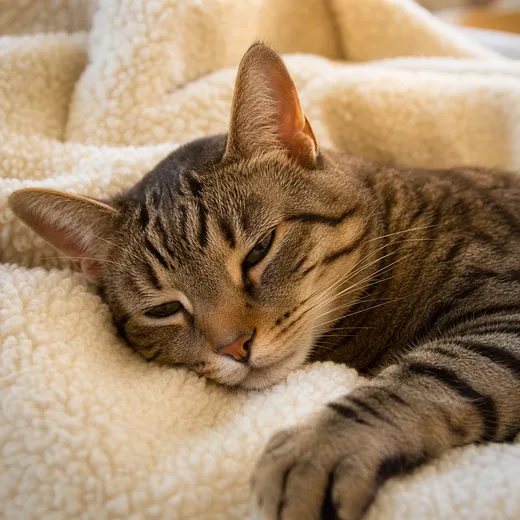 A resting tabby cat
